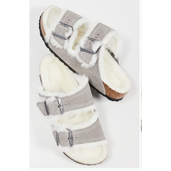 Birkenstock Arizona Genuine Shearling Lined Slide Sandal SIZE 5 - Picture 1 of 9